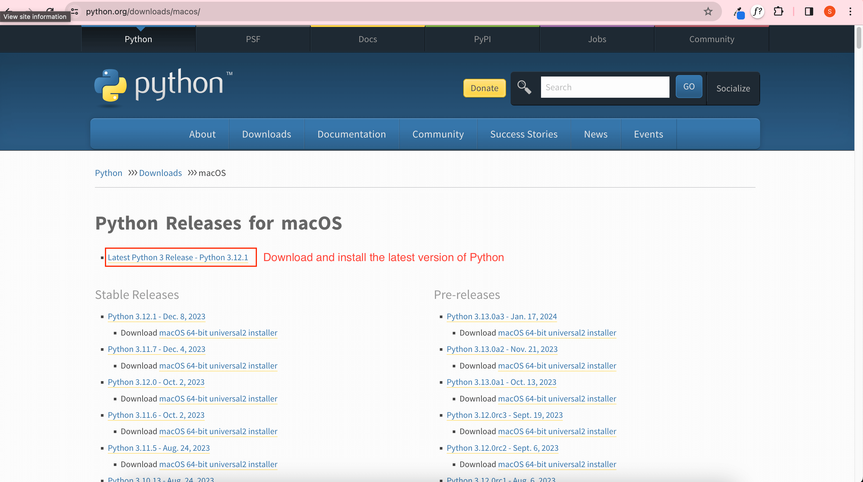 Python release image